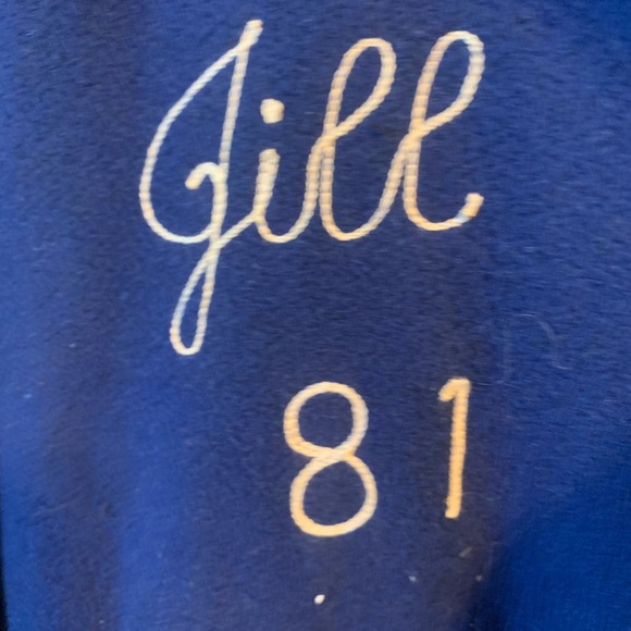 Vintage 1981 Letterman Jacket w/Zip Up Hood Blue & Red Sz S-M Unisex - Picture 5 of 7